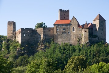 Fototapeta na wymiar Castle Hardegg in the National Park Thaya Valley, Lower Austria
