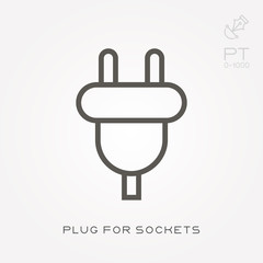 Line icon plug for sockets