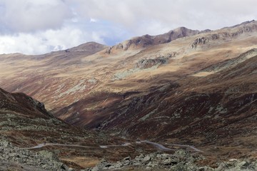 Landscape at the Flueelapass in Switzerland
