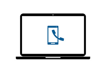 Laptop - Telefon mit Handy