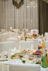 delicious dishes on the table in the restaurant