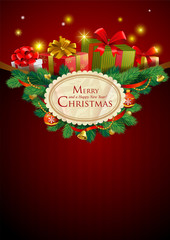 Christmas festive background, vector image