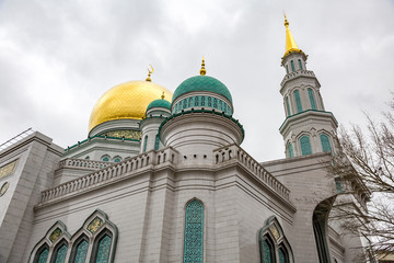 MOSCOW, RUSSIA - DECEMBER 18, 2017: The largest and highest in Europe Muslim mosque
