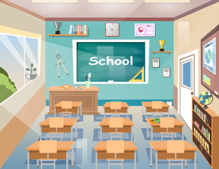 School class room Interior board