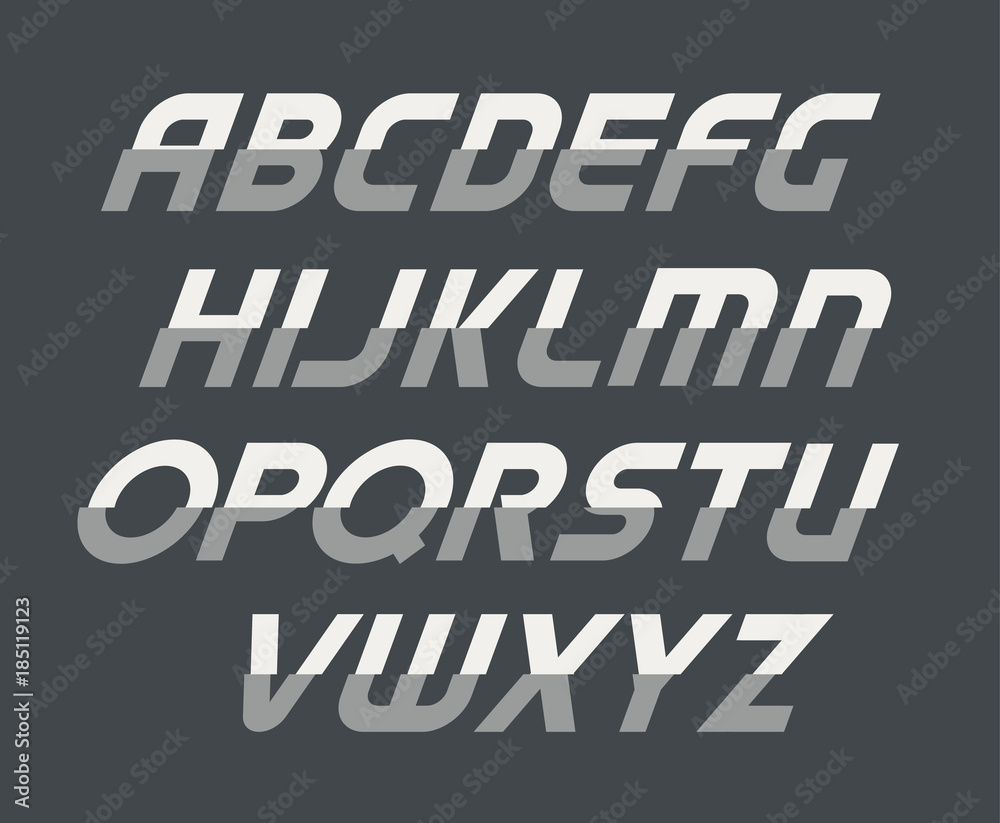 Aufkleber sport cursive uppercase alphabet. futuristic technology font. modern monogram template. minimalistic