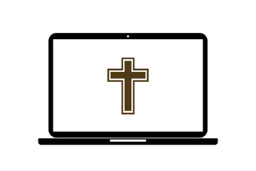 Laptop - Kreuz - Glaube
