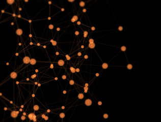 Connected dots network background