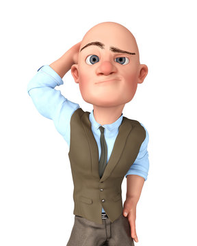 bald businessman cartoon