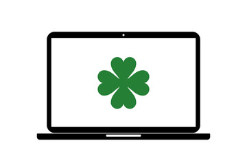 Laptop - Kleeblatt - Glückssymbol