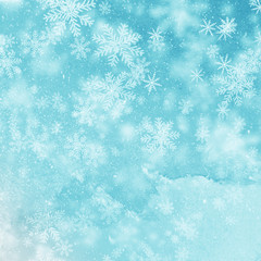 Blue background with snowflakes