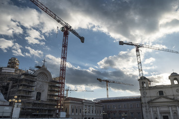 L'Aquila (Abruzzi, Italy): reconstruction after earthquake