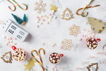 Christmas new year holiday background with festive decoration