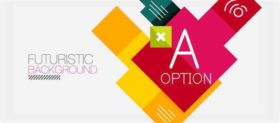 Square shapes banner design, geometric abstract background