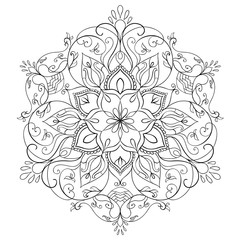 Round floral mandala.