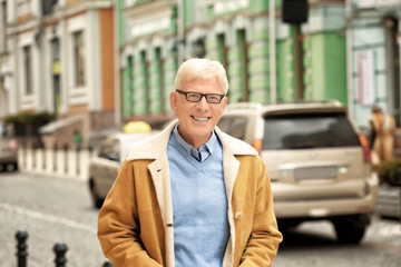 Fototapeta premium Portrait of handsome mature man outdoors