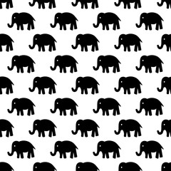 Seamless vector pattern with elephants. Texture for wallpaper, fills, web page background.