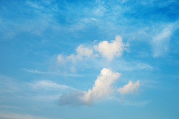 White clouds in blue sky