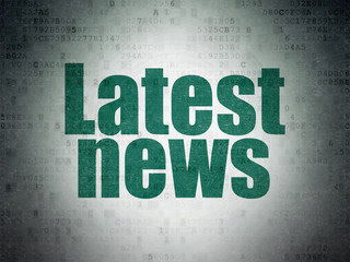 News concept: Painted green word Latest News on Digital Data Paper background