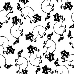 Seamless pattern with raccoon. Texture for wallpaper, fills, web page background.