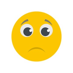 Sad smile icon. Vector flat illustration of sad smile icon isolated on white background