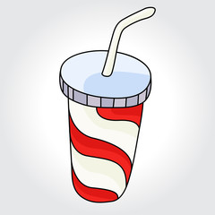 Soft drink in cup with straw vector icon. Colorful template for you design, web and mobile applications.