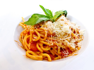 tasty Baked Italian pasta on the table