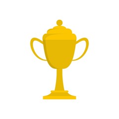 Cup award icon. Flat illustration of cup award vector icon isolated on white background