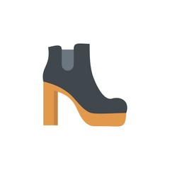 Woman shoes icon. Flat illustration of woman shoes vector icon isolated on white background