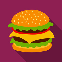 Hamburger vector icon. Beautiful vector design.