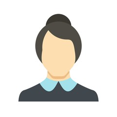 New female avatar icon. Flat illustration of female avatar vector icon isolated on white background