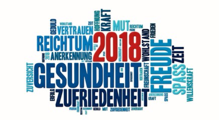 2018 Wünsche blau 3D, Jahreswechsel, silvester