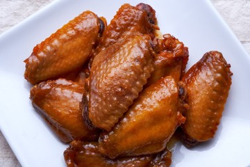 Close-up view of the friend chicken wings