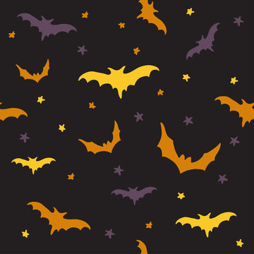 Seamless vector pattern with bats. Seamless vector pattern with bats.