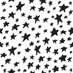 Seamless pattern with night sky and stars. Endless texture for wallpaper, fill,  web page background, surface texture.