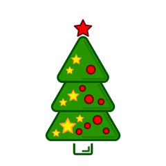 Christmas tree, line colorful icon on a white background.