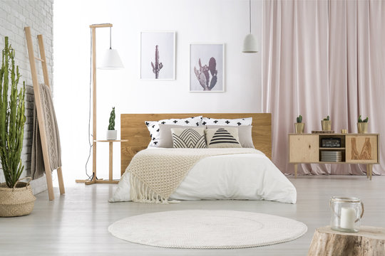 Pastel room with big bed