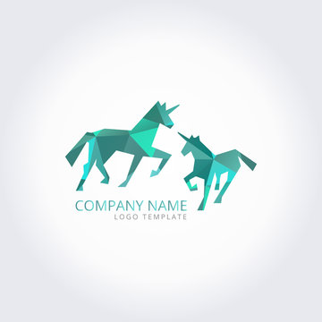 Unicorn logo template. Template for style design.