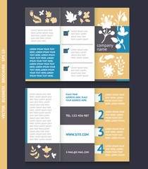 Business brochure template with  with flowers icons and plants, vector design. Template for style design.