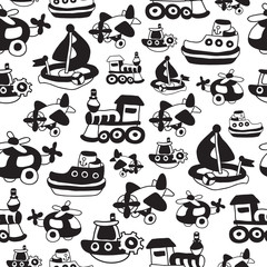 Seamless pattern with childrens toys.