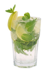 Mojito coctail on white background