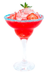 Strawberry coctail on white background