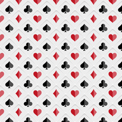 Poker and Casino. Poker card suits on white background. Vector illustration.
