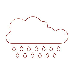 cloud with rain in dark red contour