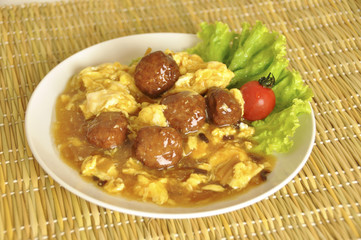 肉だんごの黒酢