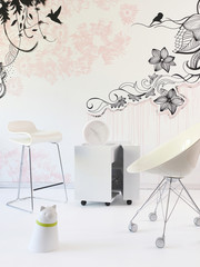 modern white wallpaper and patterns white furniture design