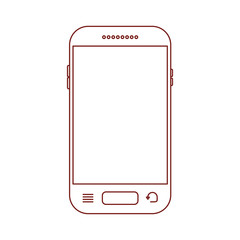 smartphone front view icon in dark red contour