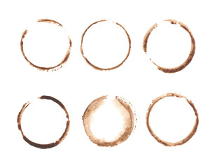 Set of watercolor vector circles. Hand painted signs.