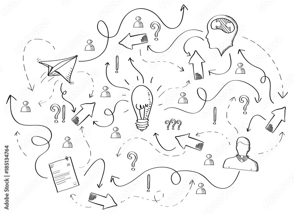 Aufkleber hand drawn vector project presentation