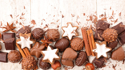 assorted festive chocolates and spices