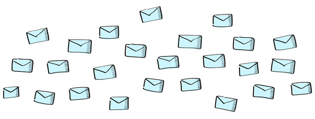 Hand drawn email vector flying